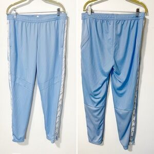 Adidas Baby Blue Slim Tapered Ankle Zip Jogger Pants With Logo Size Extra Large